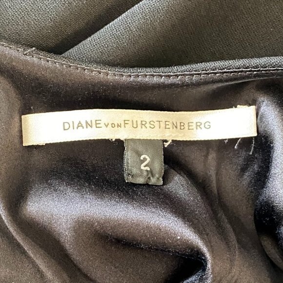 Diane Von Furstenberg Black Brianne Pencil 3/4 Sleeve Scoop Neck & Back Dress 2 - Picture 16 of 16